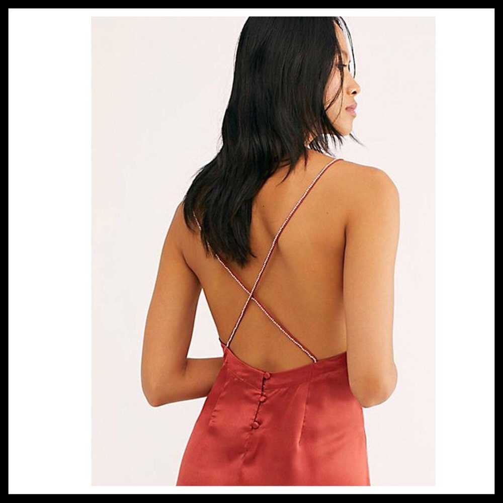 FREE PEOPLE BOHO SLIP CRYSTAL MINI DRESS A3C - Picture 4 of 16